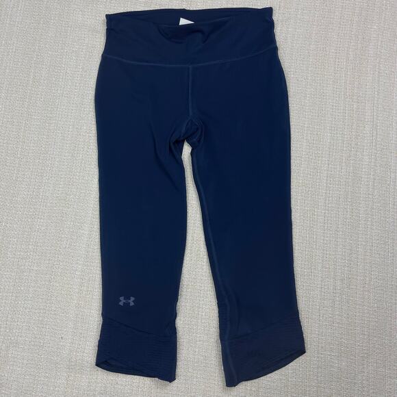 Under Armour Dark Navy Blue Compression Cropped Leggings Size‎ Small - Picture 2 of 7